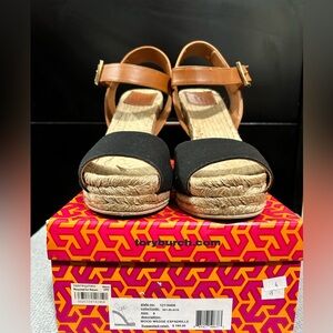 Tory Burch Wood Wedge Espadrille Sandals